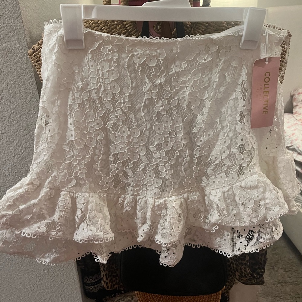 ASOS- collective the label white lace skirt